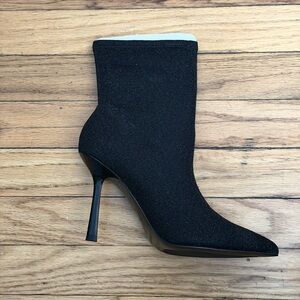 Reiss Black Sparkle Jess-Heeled Ankle Boot